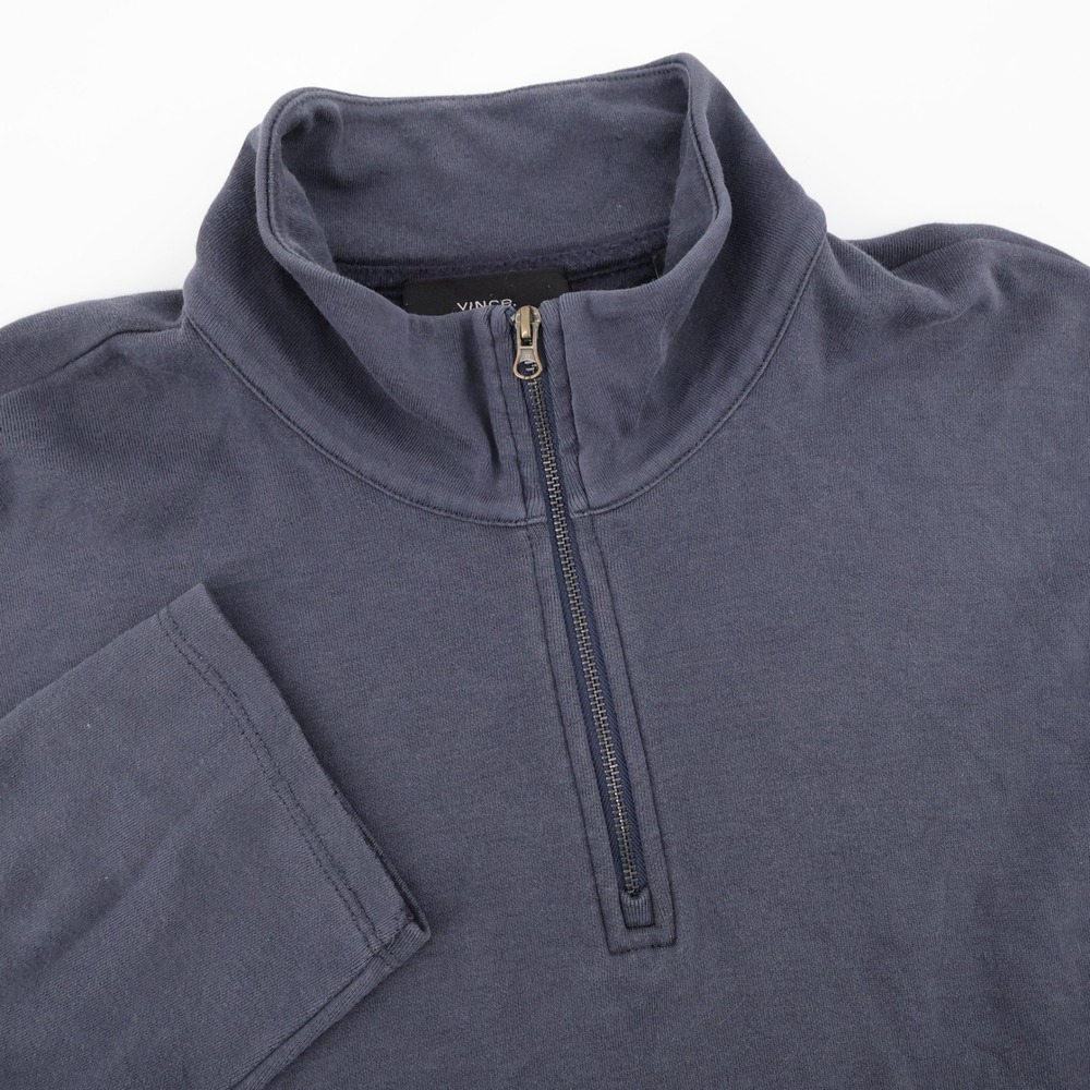 Vince Pima Cotton Modal Quarter Zip Pullover Navy Blue Long Sleeve Mens XL Shirt